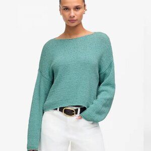 NWT Madewell Boatneck Pullover Knit Sweater in Wave Crest - Size: Large